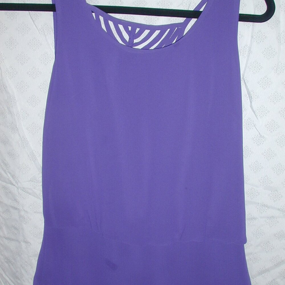 NAKED ZEBRA WILD ROYAL BLUE SCOOP NECK LOW BACK SIDE ZIPPERED TOP-SIZE S- NEW!